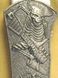 Skeletons with Electric Guitars Collector Metal Pocket Knife Rock n Roll Punk Guitar Knife