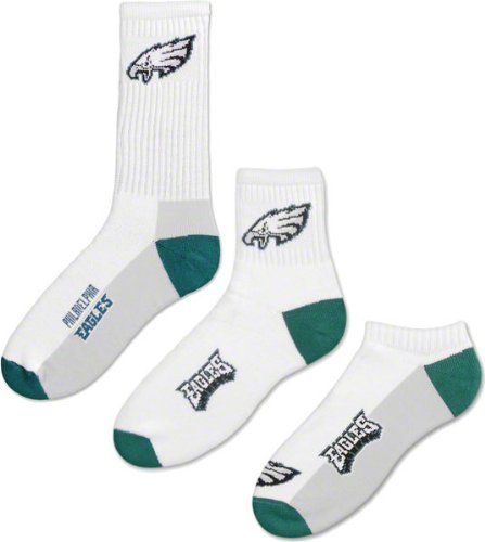 Philadelphia Eagles Men's 3-Pair Sock Pack