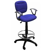 Blue Drafting Chair With 360 Footrest and Swivel And Arm Rest