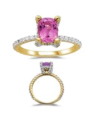 Pink Tourmaline Ring - 1/2 (0.46-0.55) Ct Diamond & Pink Tourmaline Ring in 14K Gold