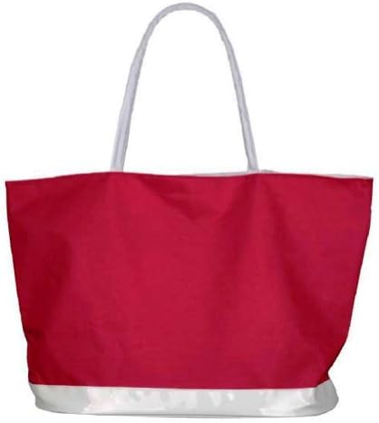 Solid Color Oversized Beach Tote Bag Red