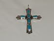 Sterling Silver Turquoise Cross Pendant - PD-0010
