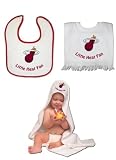 Miami Heat Team Toddler SET - Hooded Towel, Pullover Bib & Snap Bib with Color Trim