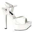 *JEZEBEL-609, 5 3/4" Square Heel Ankle Strap PF Sandal