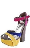 Bety1 Colorblock Ankle Strap Retro Heels GRAY