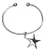 Sterling Silver Puffy Star Charm Cuff Style Bracelet