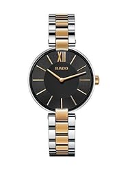 Rado R22850163 Watch Coupole Ladies - Black Dial Stainless Steel Case Quartz Movement