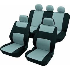 Cartrend 60212 Sitzbezug Komplett-Set "Colori" AIR MESH, silber, mit Dokunaht