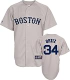 David Ortiz Jersey: Youth Majestic Road Grey Replica #34 Boston Red Sox Jersey