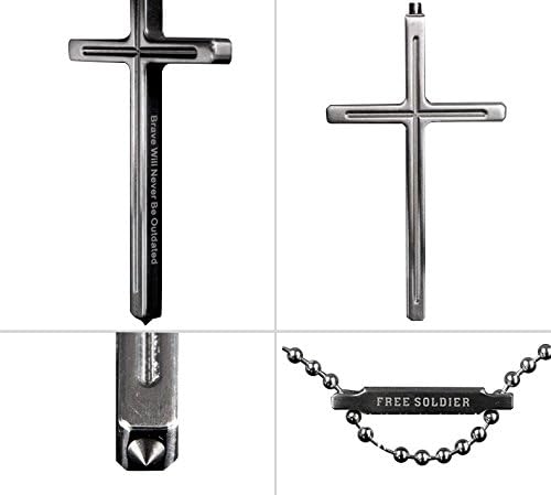 Toni Fashion Pendant Brave heart , Cross TC4 titanium alloy can be used for self-defense and pray, as gifts for friends.