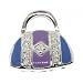 Ladies Silver Purse Pendant Blue Purple Enamel & CZ