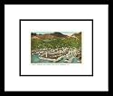 Aerial View of Honolulu Harbor, Hawaii Framed Art Poster Print, 19x17