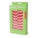 Kikkerland Biodegradable Paper Straws, Red and White Striped, Box of 144