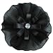 Yo-Yo Organza Flower with Rhinestone Brooch Pin Hair Clip Accessory