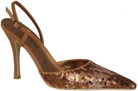Sequins on a Pattern Nite Shoe (Sylvia) (6.5, Brown)