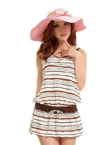 ワンピース水着 ボーダー タンキニ三角3点セット M hkyy203-tx014