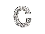 Diamond Block Initial Letter C Pendant, 18k Gold