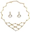 Gift for Her - Gold Plated Earring and Necklace Sets Cubic Zirconiz