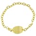 14 Karat Yellow Gold Dog Tag Rolo Bracelet 7.25 Inch
