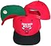 Chicago Bulls Red/Black Two Tone Snapback Adjustable Plastic Snap Back Hat / Cap