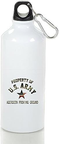 LZXJU US Army Aberdeen Proving Camouflage Sports Water Bottle Portable Flask With Carabiner Hook