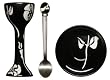 Sagaform Flora Egg Set, Black , Set of Two