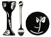 Sagaform Flora Egg Set, Black , Set of Two
