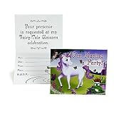 Party Supplies - Fairy-Tale Unicorns Invitations (8)