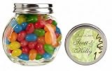 Baby Keepsake: Asian Leaf Motif Personalized Glass Candy Jar - Unassembled (Set of 24)