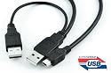 High Speed 2ft USB Y Cable for External Hard Drive, HDD by Campells