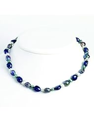 925 Sterling Silver Multi-Blue Freshwater Cultured Pearl Necklace