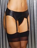 Elegant Moments EM-L9170, Leather Garter Belt w/eight Garter straps, also in Plus Sizes