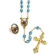 Crystal Rosary - Holy Trinity - 7mm Crystal Beads - 21in. Chain - Center Piece with Matching Lapel Pin - Gift Box Included - IMPORTED FROM ITALY