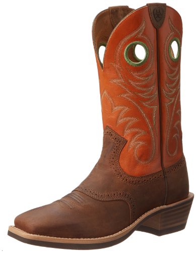 Ariat Men's Heritage Roughstock Western Cowboy Boot, Distressed Brown/Sunnyside, 13 M US