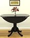 Carolina Cottage 42-Inch Round Drop Leaf Table, Antique Black