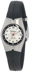 Armitron Women's 25-6355SIL Black and Silver-Tone Easy to Read Sport Watch