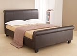 Black 3ft Single Faux Leather Bed