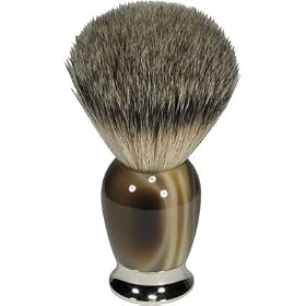 Kingsley Badger Shave Brush Tortoise/Silver Plated Handle