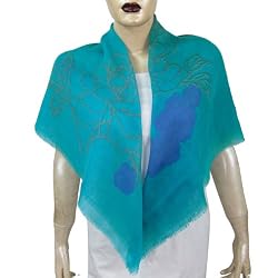 Summer Fashion Accessories Scarves and Wraps Square Silk and Wool 43 x 43 inches