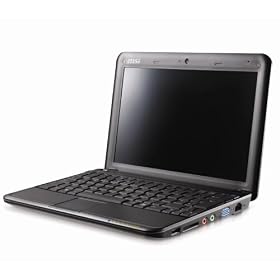 MSI WIND U100 10-inch Netbook - Intel Atom N270, 1.6 GHz, 1GB, 160GB 11BGN, Wi-Fi, XP Home SP3, Free Protection Bag and 2 Year Warranty (Black)