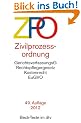 Zivilproze�ordnung mit Einf�hrungsgesetz, Gerichtsverfassungsgesetz (Auszug), Rechtspflegergesetz, Gerichtskostengesetz (Auszug)
