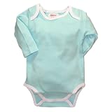 Long Sleeve Solid Color Onezie Bodysuit with White... by Zutano