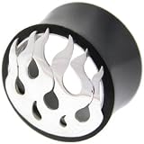 3/4 Organic Black Horn FLAME Plug