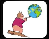 Mouse Pad with balloon, Earth, alien, globe, geography, world, spherical, anthropomorphism, animal, planet, orb, orc