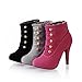 Charm Foot Vintage Womens Platform High Heel Ankle Boots Riding Boots