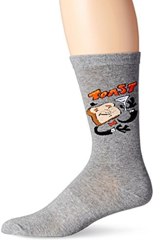 KurB Men's Toast Crew Sock, Charcoal Heather, 10-13/Shoe Size 6-12