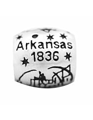 De Buman Sterling Silver Us 50 State Arkansas Bead,hole 5mm