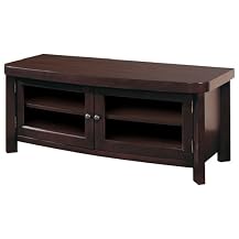 Broehain TV Stand with Wodd Panel - Espresso