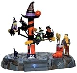 2011 Spooky Town Broom Dealership Animated Halloween Table Accent