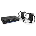 QTX 2-Kanal UHF-Funkmikrofon Komplett-Set 2x Headset mit Sender (50m, transportkoffer, XLR/Klinke-Out)